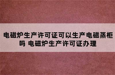 电磁炉生产许可证可以生产电磁蒸柜吗 电磁炉生产许可证办理